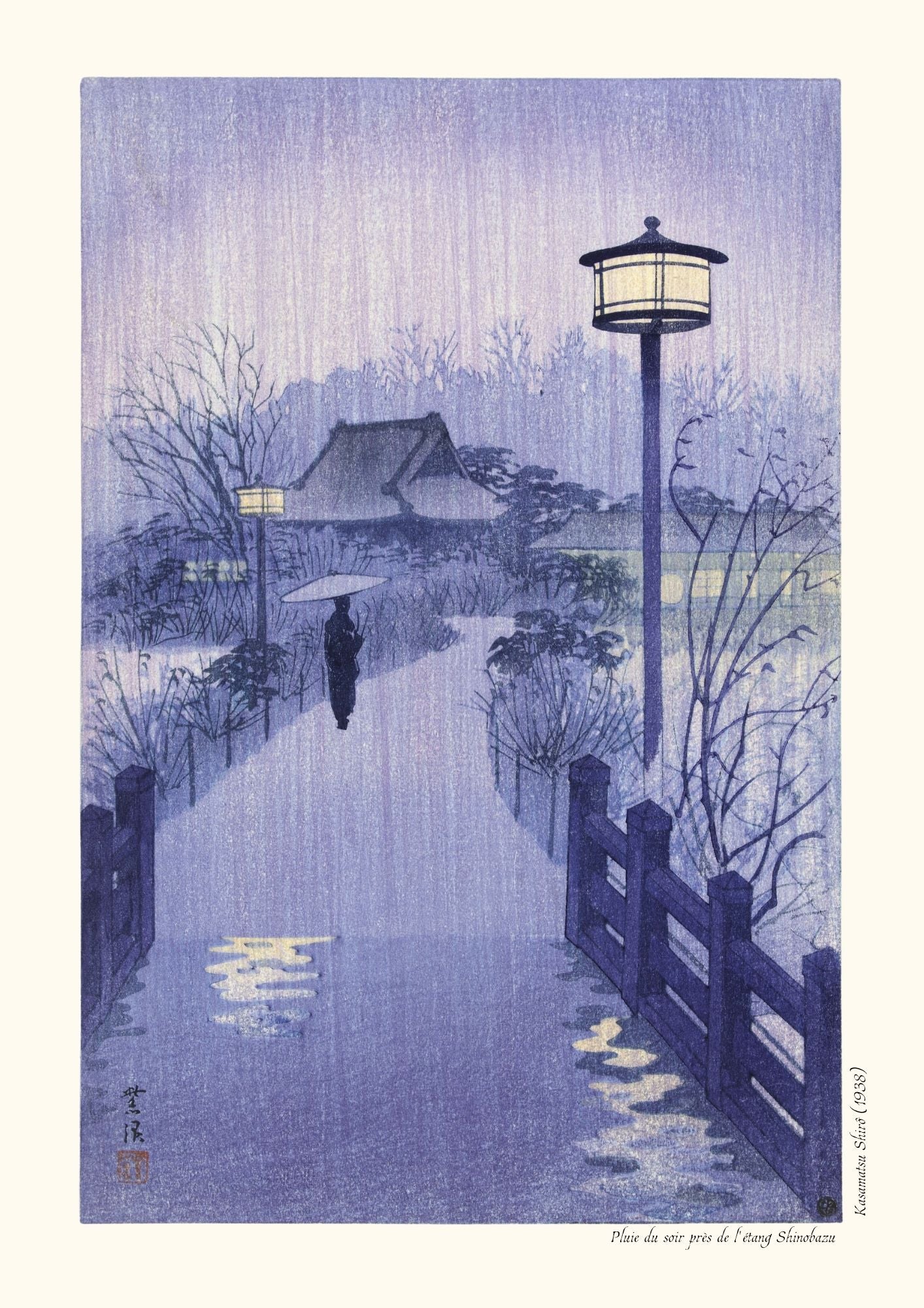 Pluie du soir près de l'étang Shinobazu