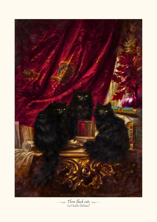 Trois chats noirs